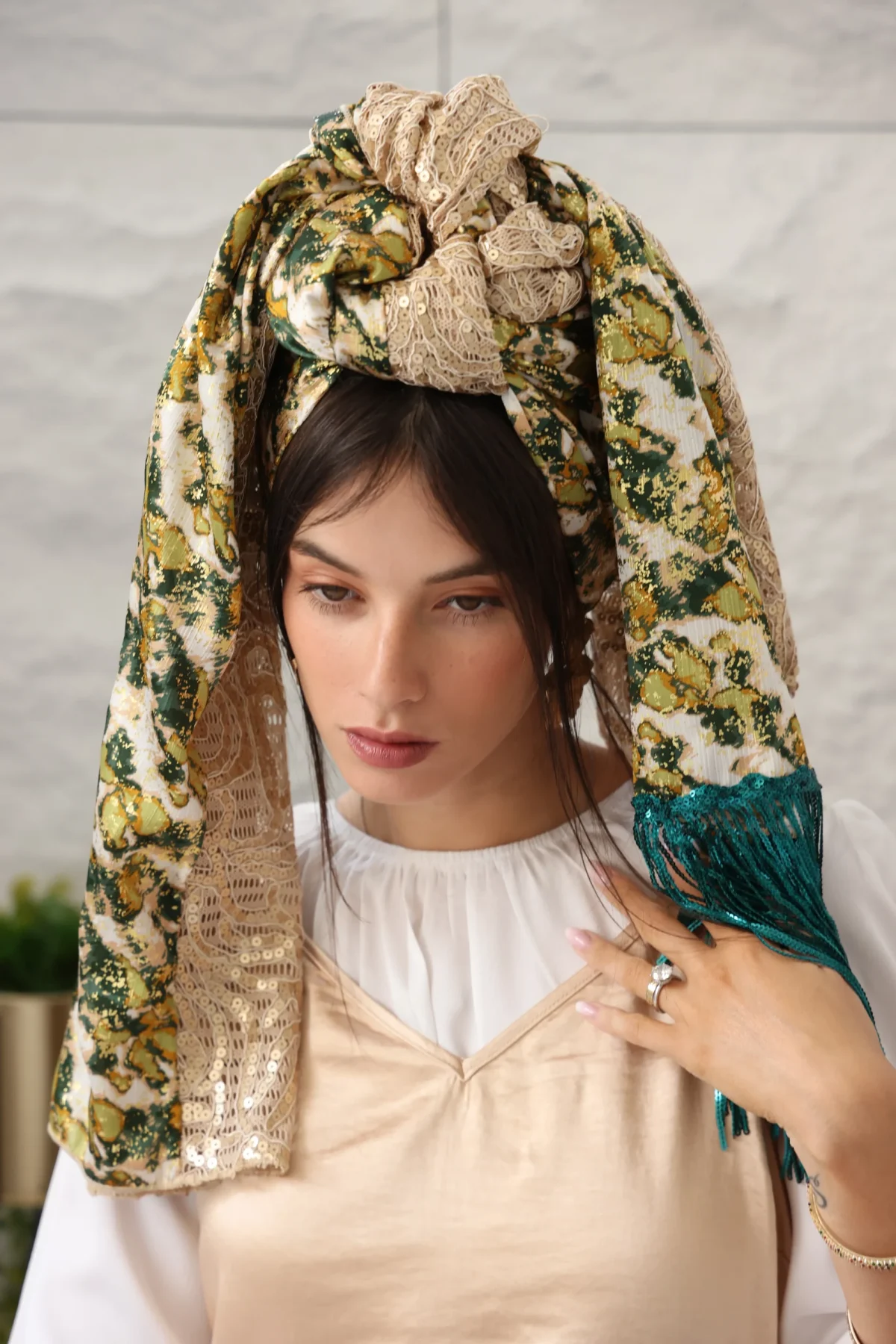 ⁦מטפחת מיאל ירוק⁩ – תמונה ⁦3⁩