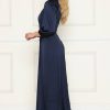 ⁦שמלת סאטן ארוכה צבע חלק⁩ – תמונה ⁦16⁩