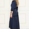 ⁦שמלת מעטפת מלמלה צבע חלק⁩ – תמונה ⁦2⁩