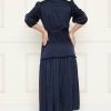 ⁦שמלת מעטפת מלמלה צבע חלק⁩ – תמונה ⁦4⁩