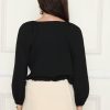 ⁦חולצה גומי בצווארון מרובע⁩ – תמונה ⁦4⁩