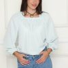⁦חולצה צווארון מרובע גומי רחב טקסטורה⁩ – תמונה ⁦14⁩