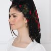 ⁦מטפחת לונג משולב פרנז מעוטר שחור⁩ – תמונה ⁦3⁩