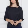⁦חולצת צווארון גומי מרובע לייקרה⁩ – תמונה ⁦6⁩