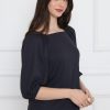 ⁦חולצת צווארון גומי מרובע לייקרה⁩ – תמונה ⁦7⁩