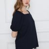 ⁦חולצת צווארון גומי מרובע לייקרה⁩ – תמונה ⁦15⁩