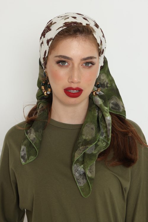 בנדנה משולבת ירוק בייבי