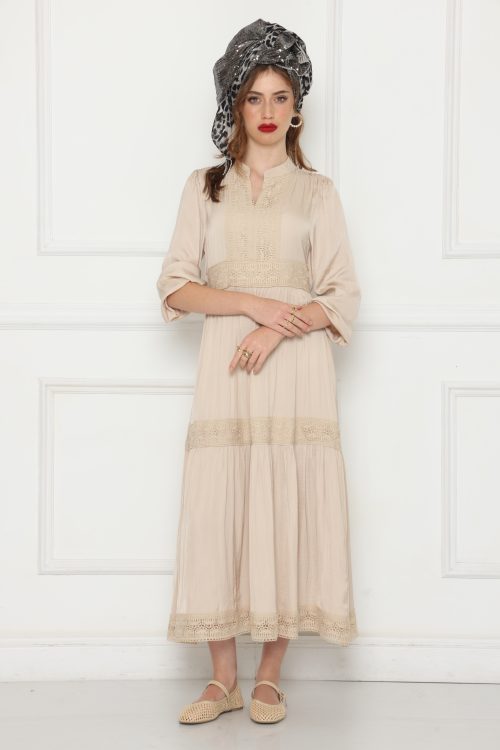 שמלת ערב מקסי עם תחרה