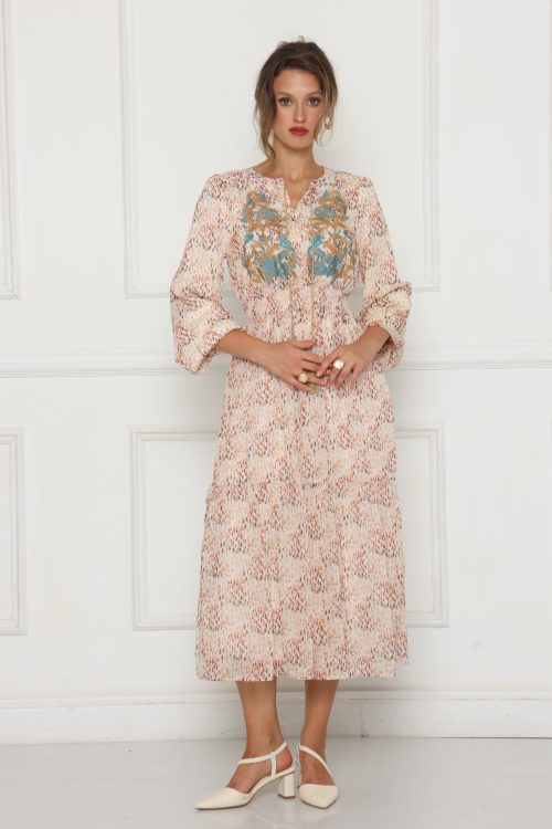 שמלת שיפון רקומה