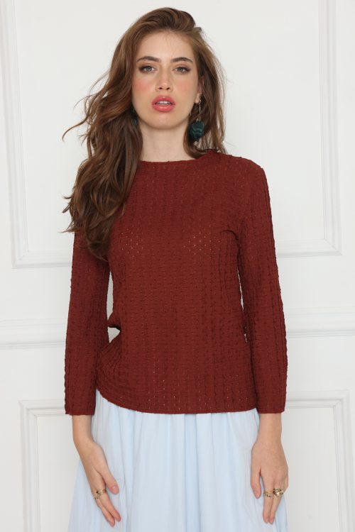 חולצה סריג שרוול פעמון