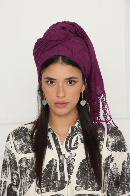 לונג חציל אחיד כותנה רקומה