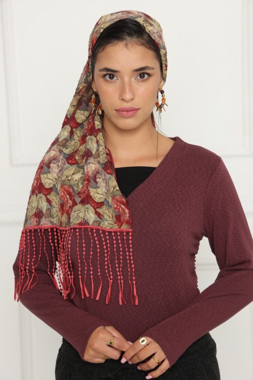 לונג מודפס אחיד בורדו