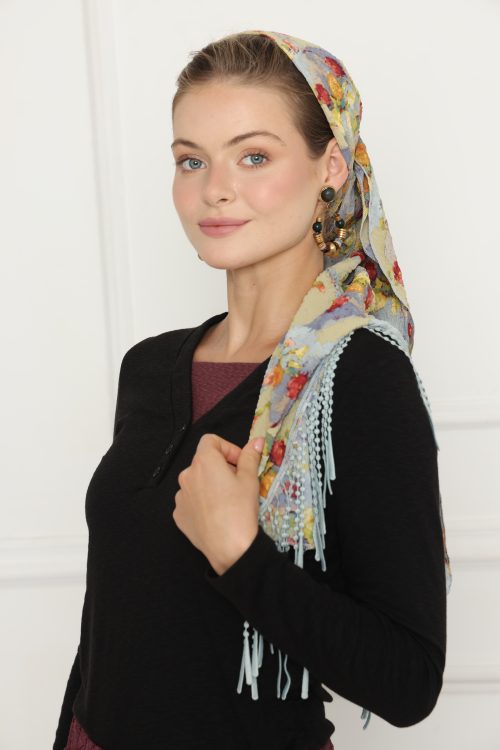 לונג דפוס אחיד תכלת