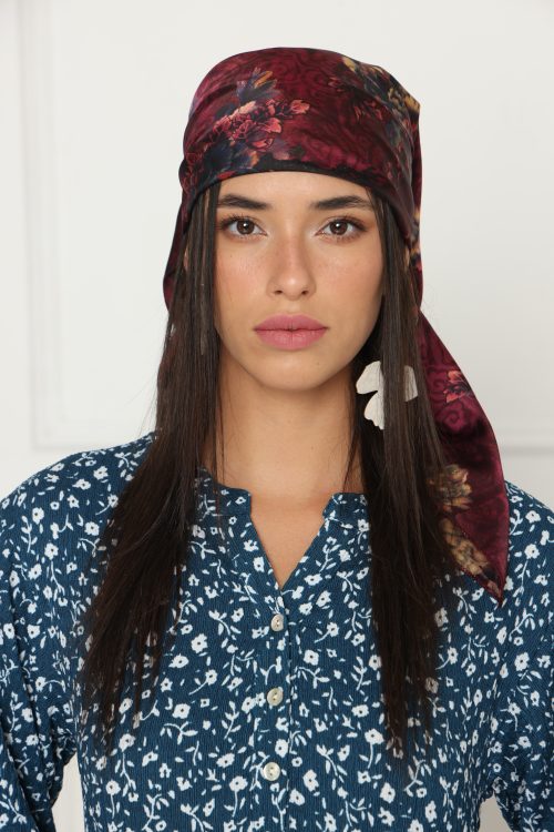 בנדנה סאטן בורדו