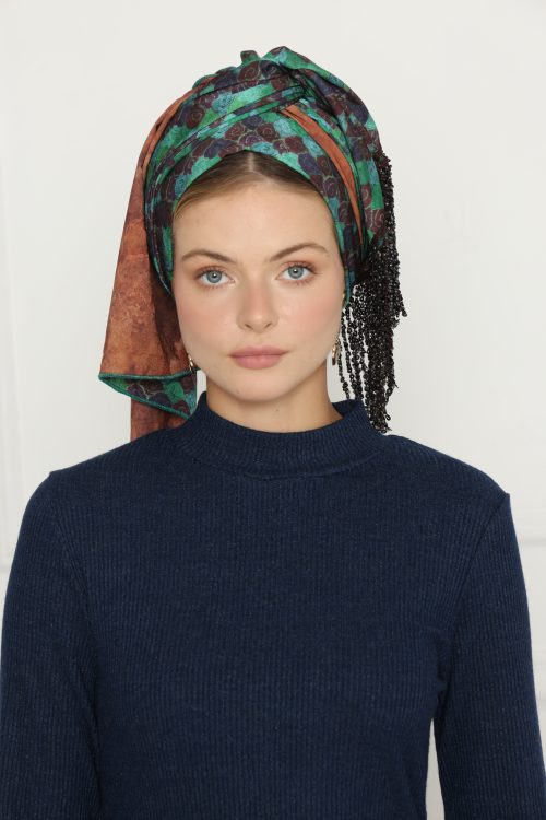 לונג סאטן ירוק חום