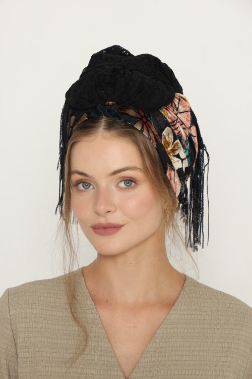 לונג קטיפה צרובה משולבת