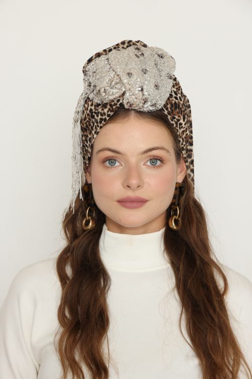 לונג שיפון מנומר שילב פייט בייג'