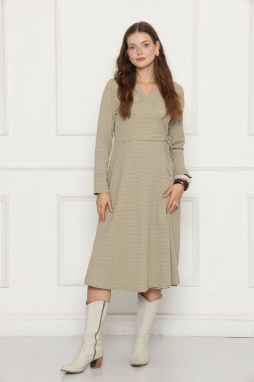 שמלה סריג מעטפת