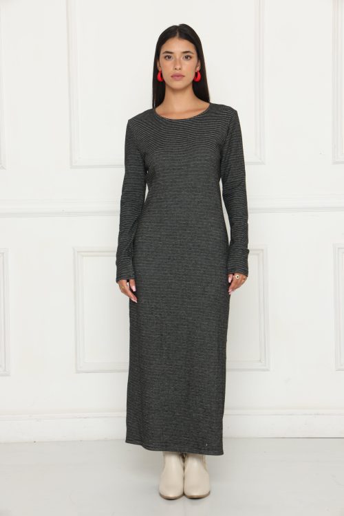 שמלה-סריג פסים