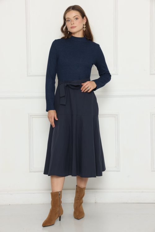 שמלה שילוב בדים