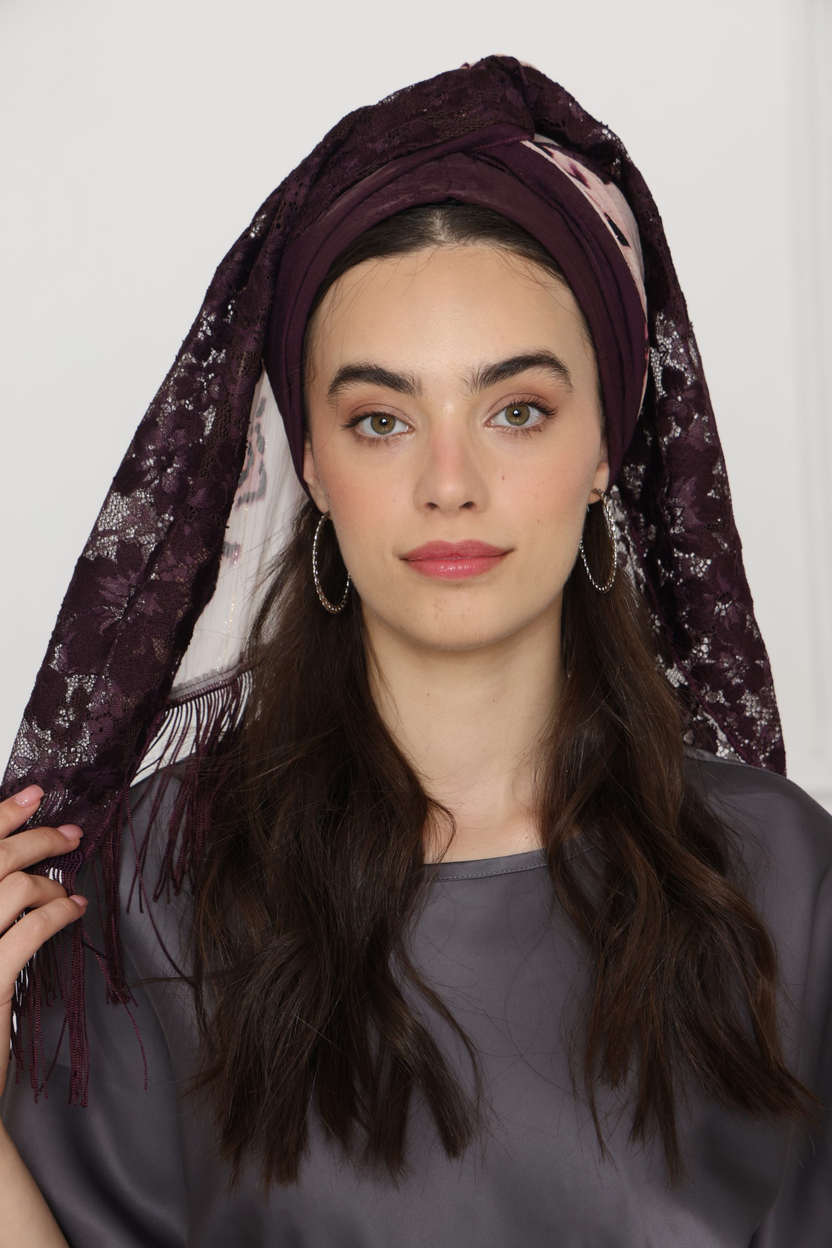 לונג משולב דפוס חציל