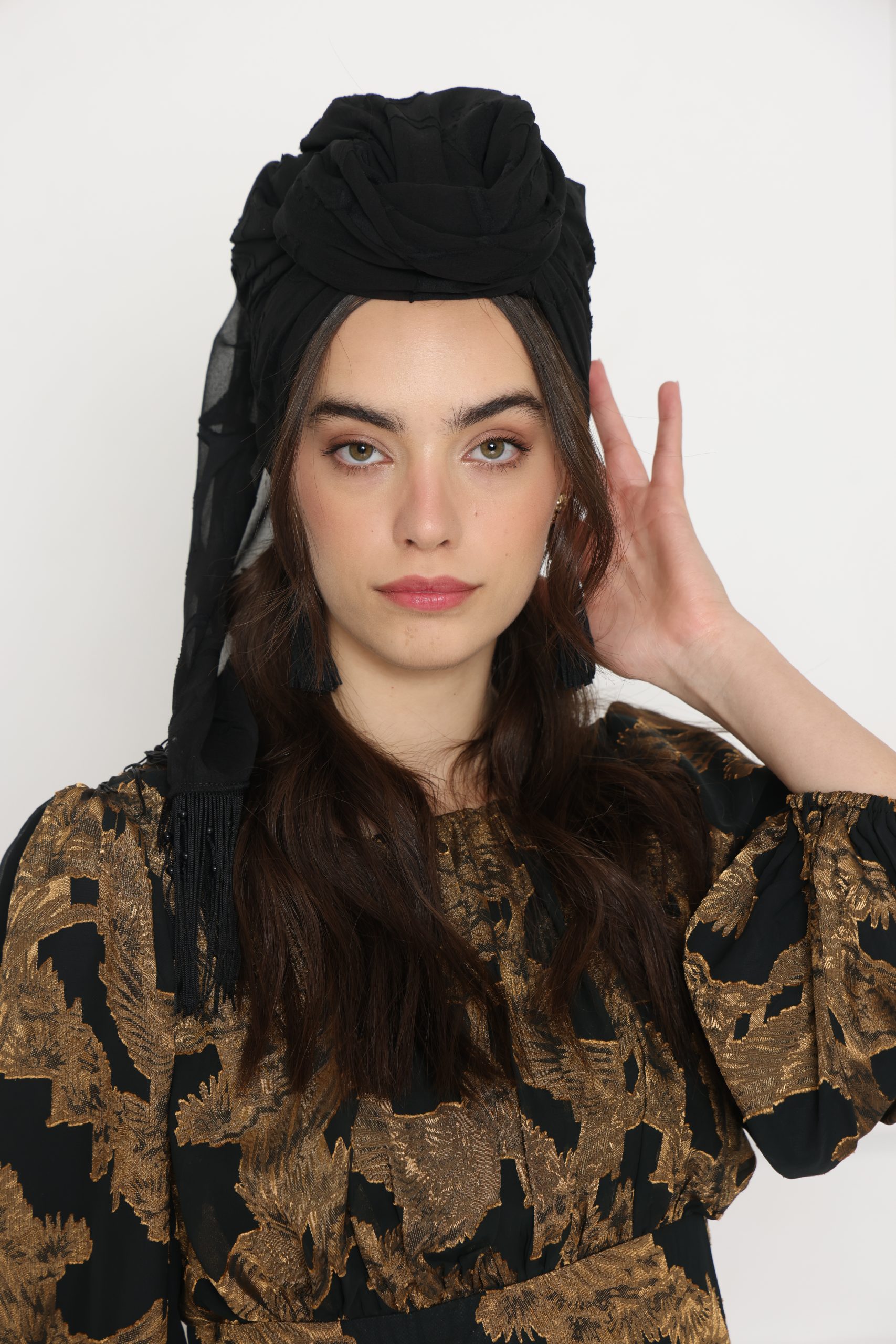 לונג חלק שחור פרנז פנינה