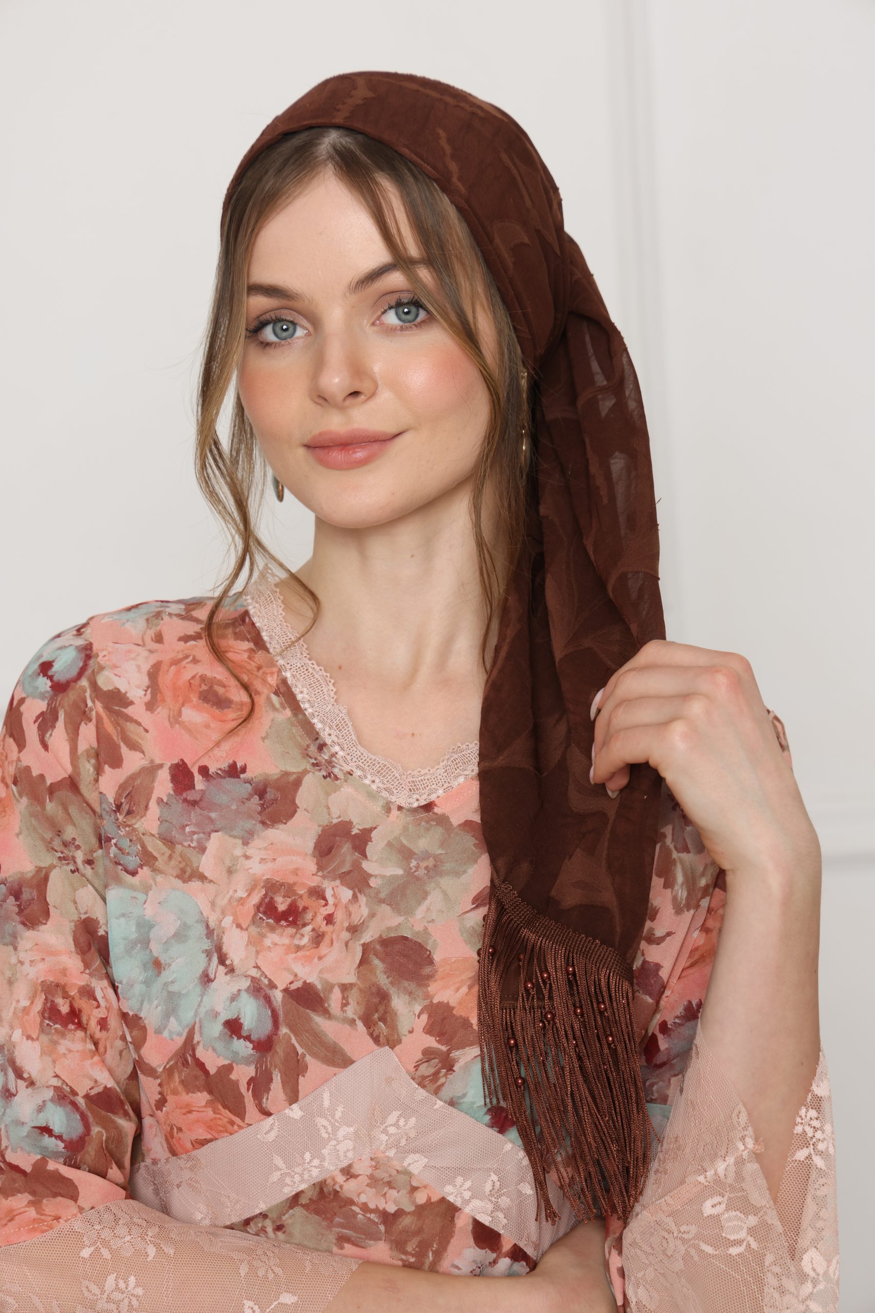 לונג חלק חום פרנז פנינה