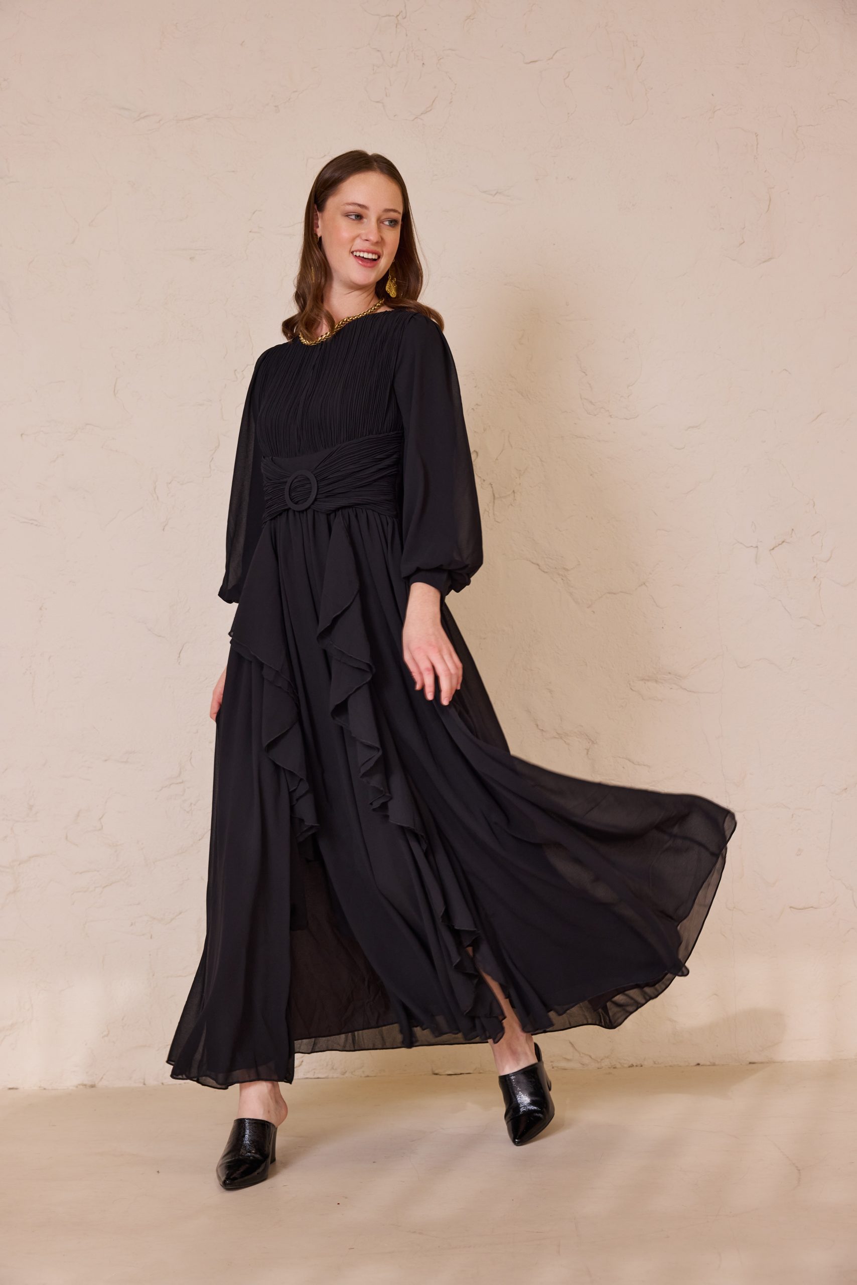 שמלה מקסי שיפון ערב