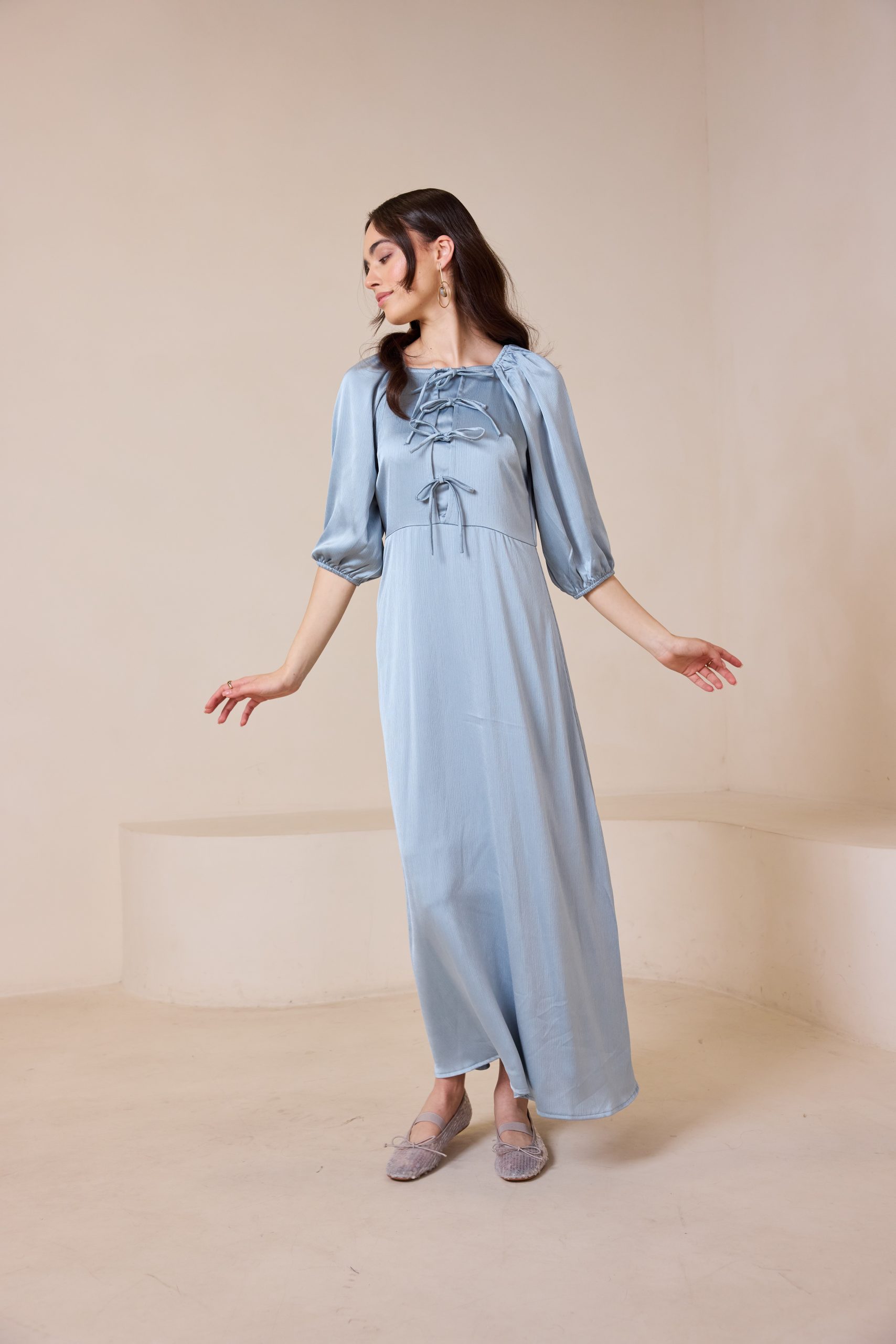 שמלה פפיונים מקסי