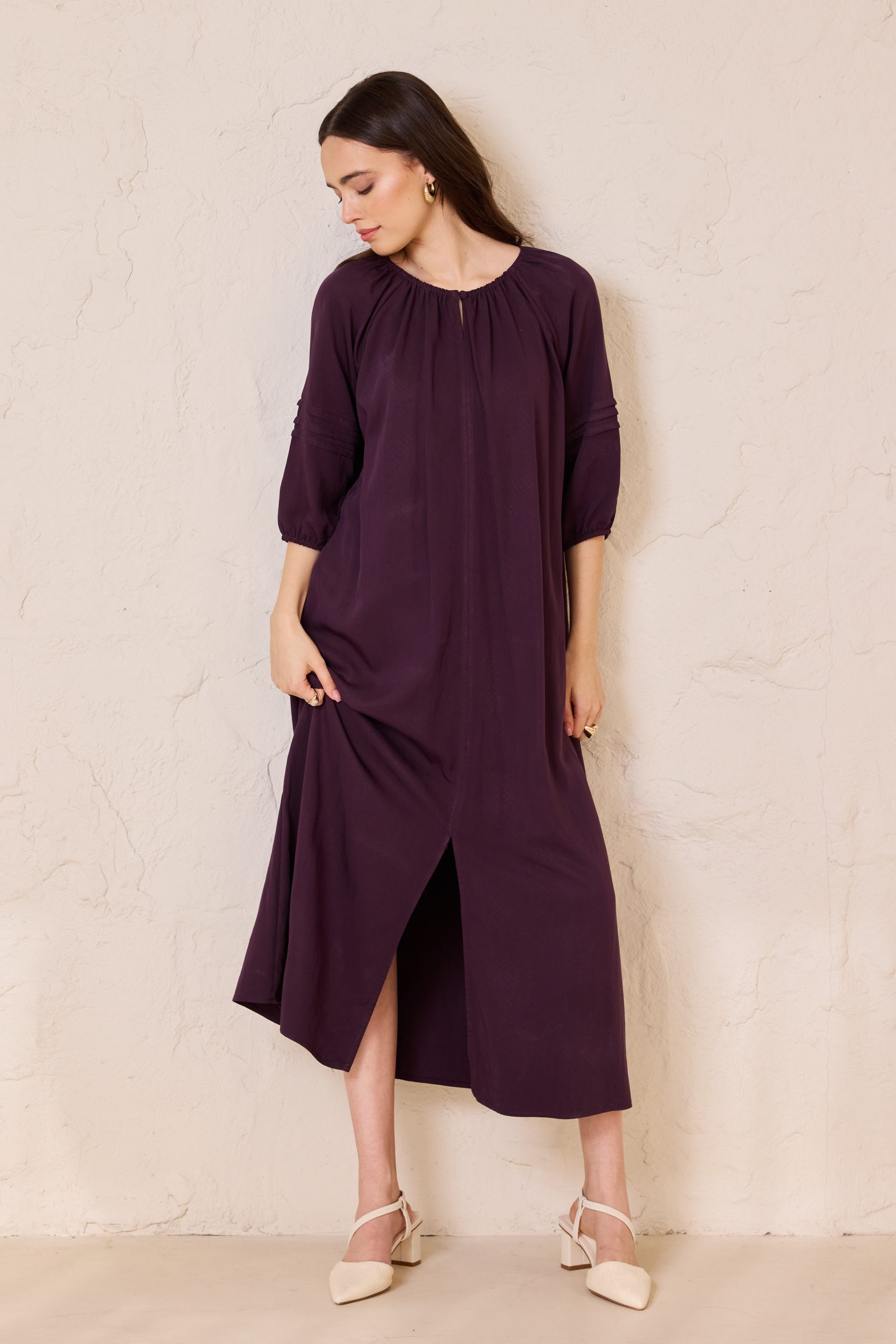 שמלה גלביה + חגורה חלק