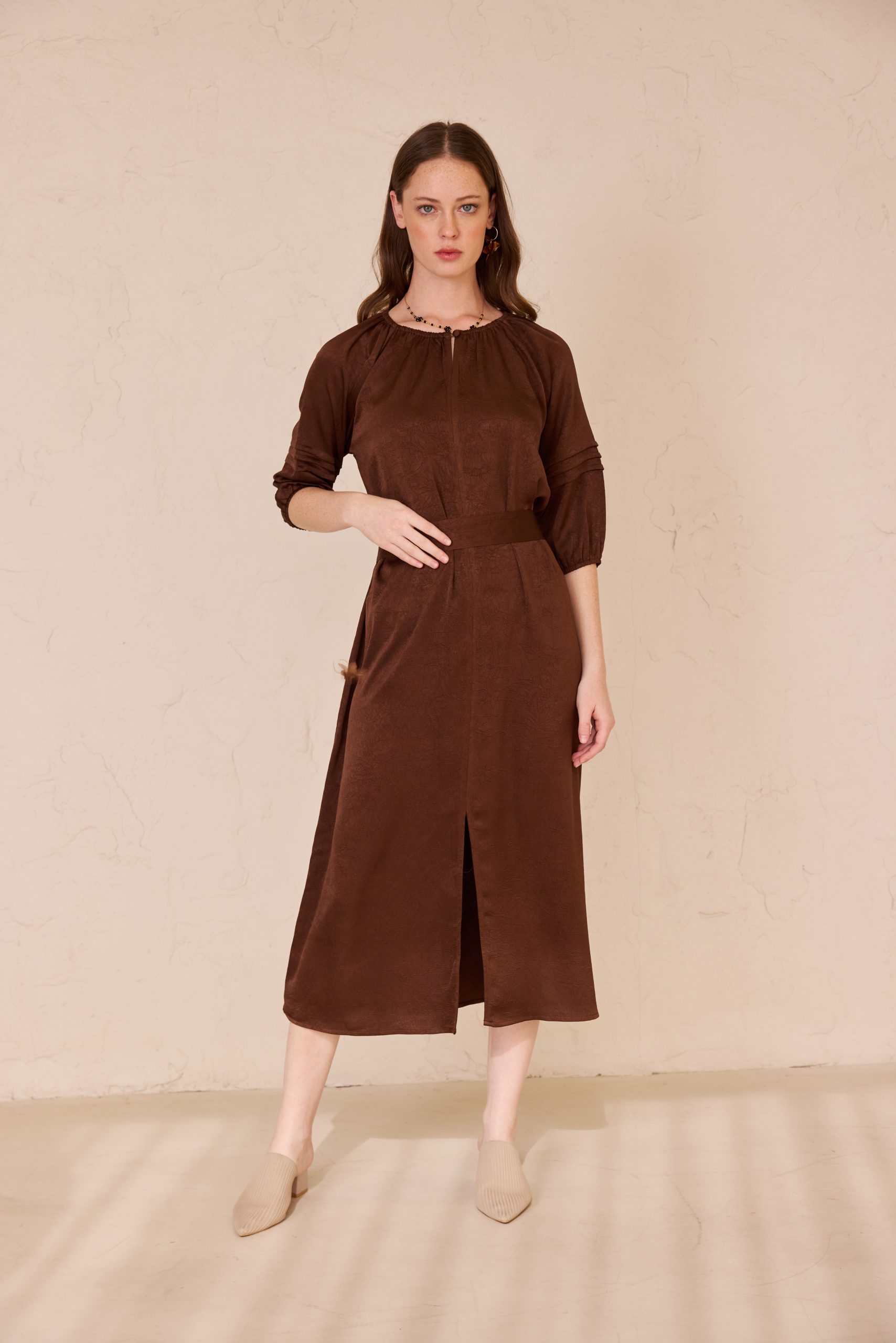 שמלה גלביה - סאטן