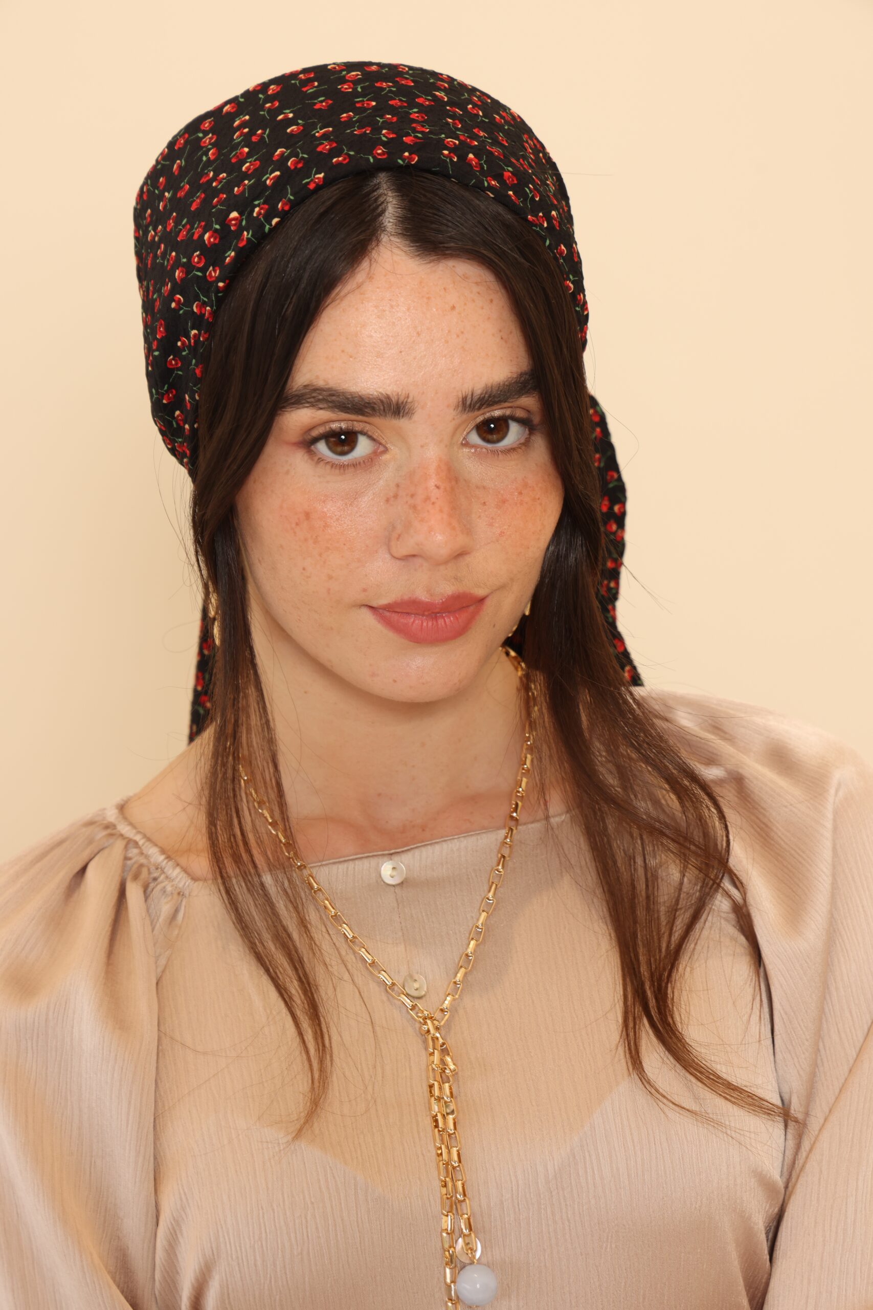 מרובעת בינונית דפוס מקומט חדבד ופרנזים