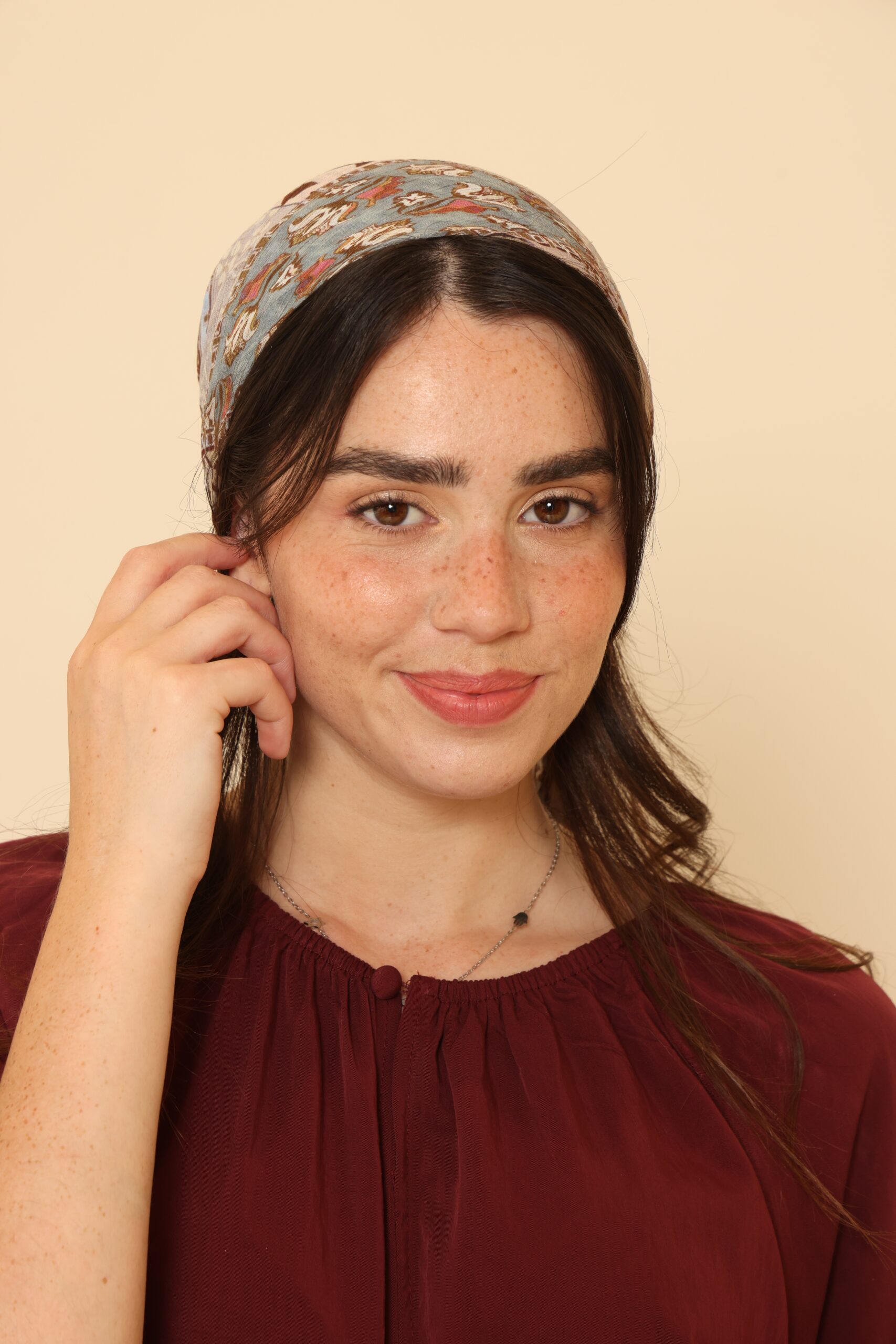 מרובעת גדולה שיפון מודפס תכשיט זהב